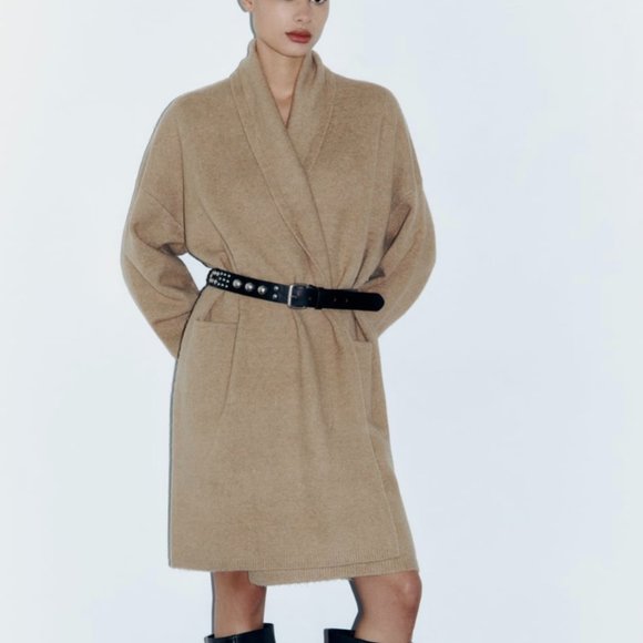 Zara Jackets & Blazers - ZARA Women's Oversized Soft Knit Coat(Green marl , US S, M / EUR S, M)